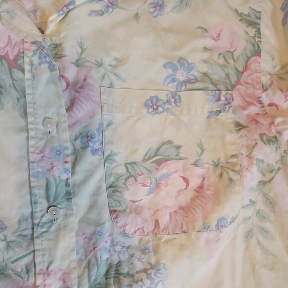 Vintage Banana Republic Shirt Womens Large Yellow Floral Safari Travel - Picture 8 of 9